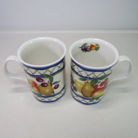 Kirkham Other - Roy Kirkham Majolica (2) coffee mug tea cup fine bone china England FRUIT